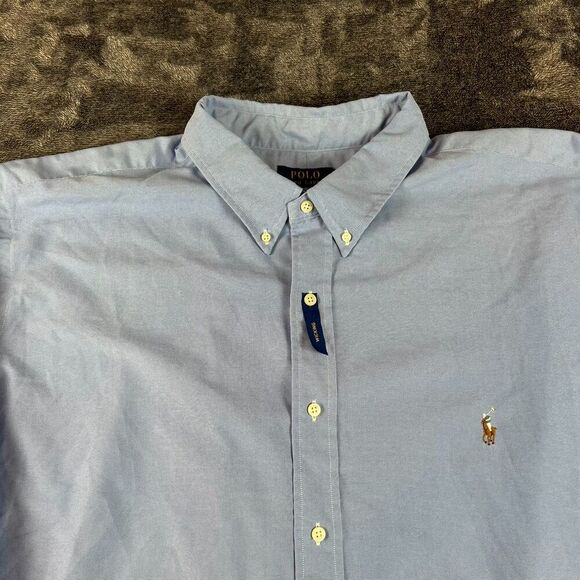 Polo Ralph Lauren Button Up Long Sleeve Wicking Blue Men's 3XLT Pony NWT *Read - Picture 2 of 12